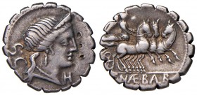 Naevia - C. Naevius Balbus - Denario (79 a.C.) Testa di Venere a d. - R/ La Vittoria su triga a d. - B. 6; Cr. 382/1 AG (g 3,87) Tre contromarche (?) ...