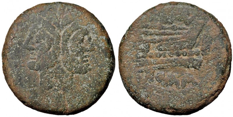 Valeria - Valerius - Asse (169-158 a.C.) Testa di Giano - R/ Prua a d. - B. 1; C...