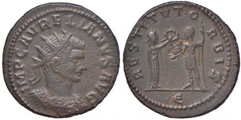 Aureliano (270-275) Antoniniano - Busto radiato a d. - R/ La Concordia con l’imp...