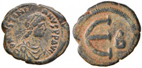 BISANZIO Giustiniano I (527-565) Pentanummo (Costantinopoli) Busto diademato a d. - R/ Valore - Sear 170 AE (g 3,77) 
BB+/BB