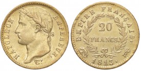 ROMA Napoleone (1804-1814) 20 Franchi 1813 - Gig. 20 AU (g 6,43) RR Minimi graffietti sulla guancia e modeste schiacciature al bordo del R/
BB