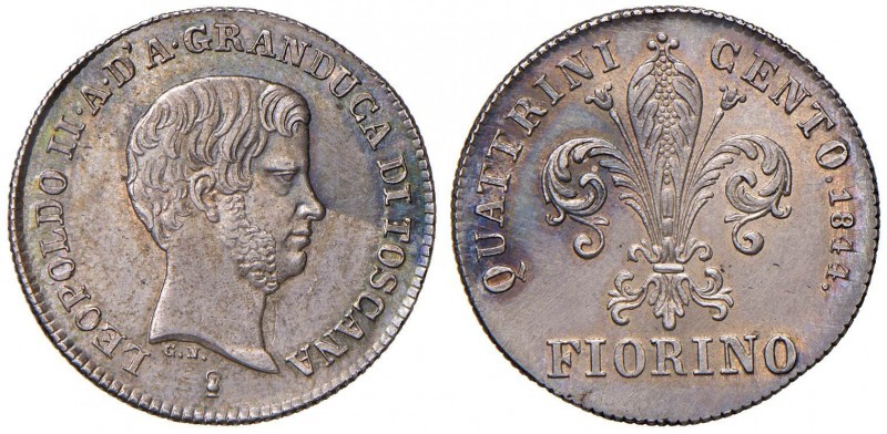 FIRENZE Leopoldo II (1824-1859) Fiorino 1844 - Gig. 38 AG (g 6,84) Graffietti al...