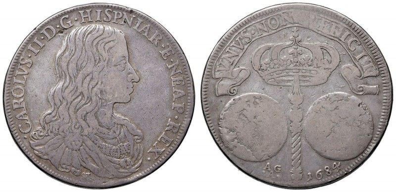 NAPOLI Carlo II (1674-1700) Ducato 1684 con l’errore HISPNIAR - Magliocca 5b AG ...