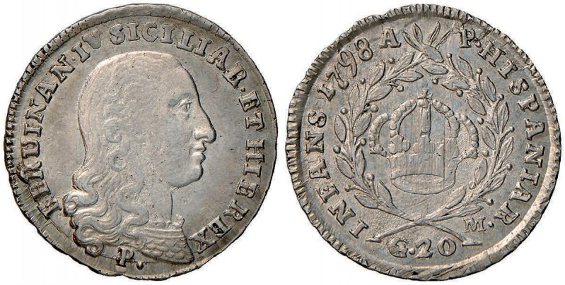 NAPOLI Ferdinando IV (1759-1799) Tarì 1798 - Magliocca 284 AG (g 4,54) Minimi gr...