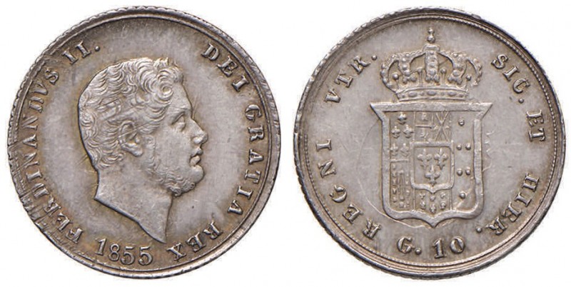 NAPOLI Ferdinando II (1830-1859) 10 Grana 1855 - Magliocca 652 AG (g 2,29)
SPL