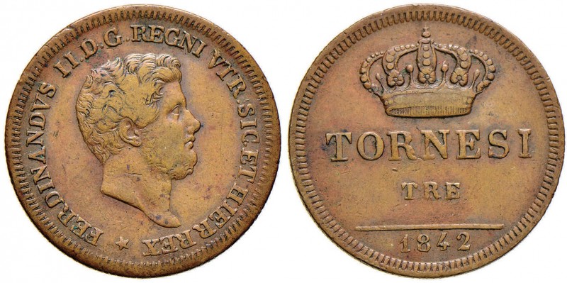 NAPOLI Ferdinando II (1830-1859) 3 Tornesi 1842 - Magliocca 722 CU (g 9,94)
BB