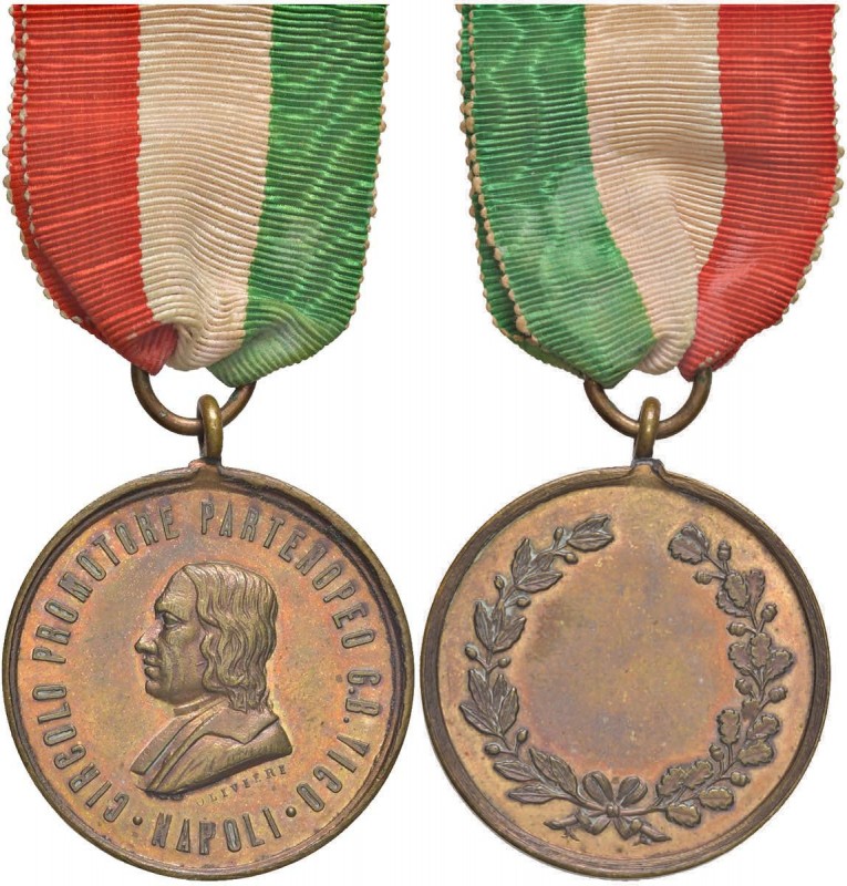 Per il Circolo promotore Partenopeo G.B. Vico - Napoli Bronzo dorato - 28,9 mm -...