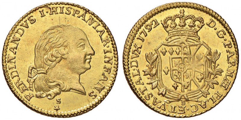 PARMA Ferdinando di Borbone (1765-1802) Doppia 1792 - MIR 1064/8 AU (g 7,10) RR ...