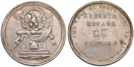 Repubblica romana (1798-1799) Medaglia XXVII Piovoso A. VII - Bruni 74 AG (g 25,31) Da montatura 
MB