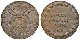 Leone XII (1823-1829) Bologna - Mezzo baiocco 1824 A. I - Nomisma 321 CU (g 5,69)
qFDC