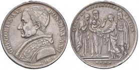 Gregorio XVI (1831-1846) Scudo 1831 A. I - Nomisma 182 AG (g 26,39) Appiccagnolo rimosso
MB