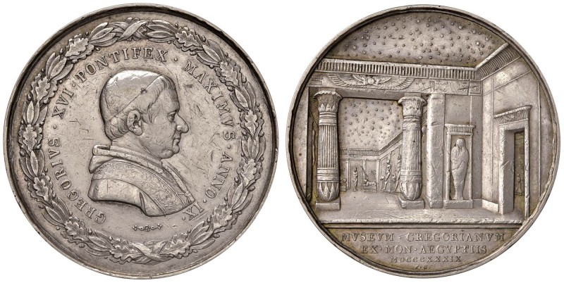 Gregorio XVI (1831-1846) Medaglia 1839 A. IX Museo Egizio - Opus: Girometti AG (...