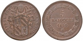 Pio IX (1846-1870) 5 Baiocchi 1854 A. VIII - Nomisma 775 CU (g 40,43) 
SPL