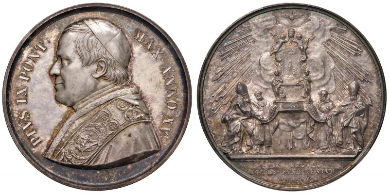 Pio IX (1846-1878) Medaglia A. XV - Opus: Bianchi - AG (g 32,77 - Ø 42 mm) Conse...