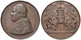 Pio IX (1846-1878) Medaglia A. XV - Opus: Bianchi - AE (g 37,21 - Ø 37 mm) Colpetti al bordo
SPL