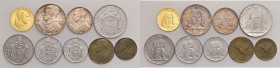 Pio XII (1939-1958) Divisionale 1942 - Nomisma 738 AU, AG, NI, CU RR Lotto di nove monete
FDC