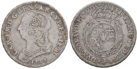 Carlo Emanuele III (1730-1773) Quarto di scudo 1758 - Nomisma 180 AG (g 8,62)
MB