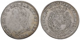 Carlo Emanuele III (1730-1773) Quarto di scudo 1764 - Nomisma 186 AG (g 8,66)
MB+