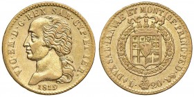Vittorio Emanuele I (1814-1821) 20 Lire 1819 - Nomisma 511 AU R Debolezze marginali di conio
BB