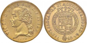 Vittorio Emanuele I (1814-1821) 20 Lire 1820 - Nomisma 512 AU R In slab PCGS AU53 416824.53/34656344
SPL