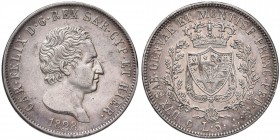 Carlo Felice (1821-1831) 5 Lire 1828 G - Nomisma 568 AG Minimi segnetti sulla guancia al D/
SPL/SPL+