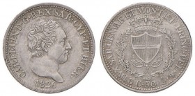 Carlo Felice (1821-1831) 50 Centesimi 1826 G P - Nomisma 601 AG R Striatura sulla guancia al D/
 qSPL