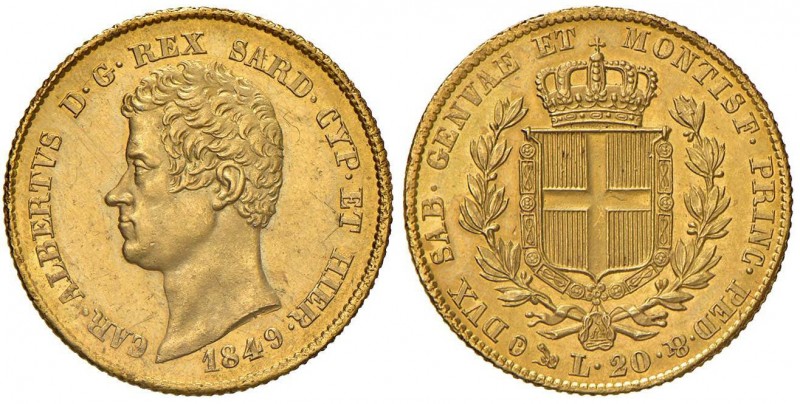 Carlo Alberto (1831-1849) 20 Lire 1849 G - Nomisma 665 AU Minimi graffietti nei ...