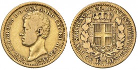 Carlo Alberto (1831-1849) 10 Lire 1833 G - Nomisma 667 AU RR Modesti depositi, colpetto al bordo 
MB