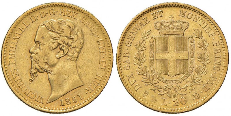 Vittorio Emanuele II (1849-1861) 20 Lire 1851 G senza la F dell’incisore - Gig. ...