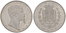 Vittorio Emanuele II (1849-1860) 5 Lire 1850 T - Nomisma 772 AG RR Conservazione eccezionale con i fondi brillanti
qFDC/FDC
