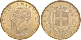 Vittorio Emanuele II (1861-1878) 20 Lire 1873 M - Nomisma 861 AU In slab NGC MS63 5887106-003
qFDC