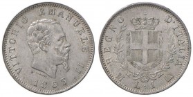 Vittorio Emanuele II (1861-1878) Lira 1863 M - Nomisma 913 AG
BB