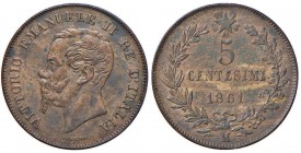 Vittorio Emanuele II (1861-1878) 5 Centesimi 1861 N - Nomisma 955 CU
BB