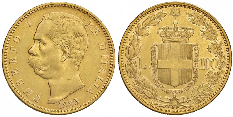 Umberto I (1878-1900) 100 Lire 1883 - Nomisma 972 AU R Colpetto al bordo, legger...