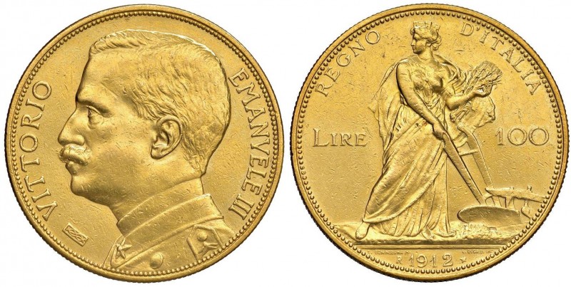Vittorio Emanuele III (1900-1946) 100 Lire 1912 - Nomisma 1048 AU RR Leggeri dep...