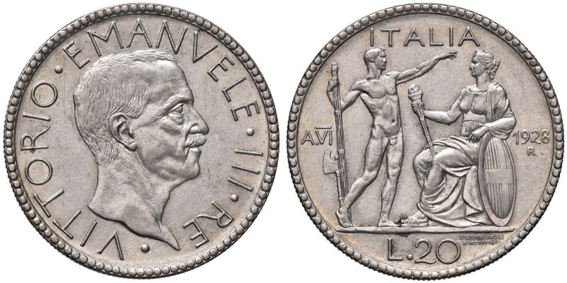 Vittorio Emanuele III (1900-1946) 20 Lire 1928 A. VI - Nomisma 1085 AG
SPL
