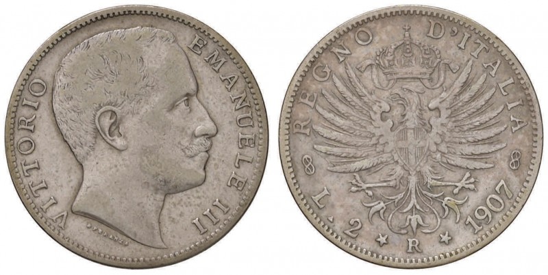 Vittorio Emanuele III (1900-1946) 2 Lire 1907 - Nomisma 1157 AG 
qBB