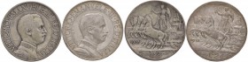 Vittorio Emanuele III (1900-1946) 2 Lire 1908 e 2 Lire 1912 - AG Lotto di due monete 
qBB-SPL+