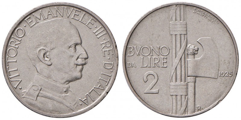 Vittorio Emanuele III (1900-1946) 2 Lire 1925 - Nomisma 1169 NI 
BB+