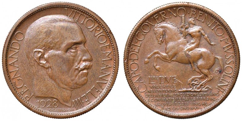 Vittorio Emanuele III (1900-1946) Buono da 2 Lire 1928 A. VI Fiera di Milano - N...