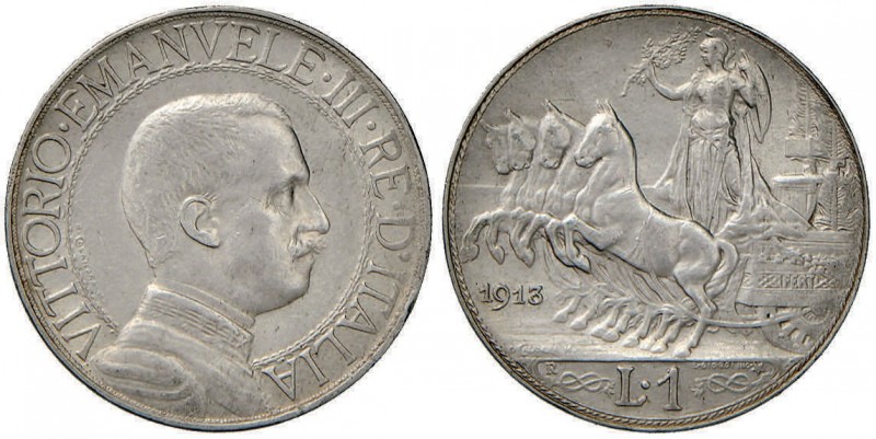 Vittorio Emanuele III (1900-1946) Lira 1913 - Nomisma 1202 AG
SPL