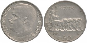 Vittorio Emanuele III (1900-1946) 50 Centesimi 1919 L - Nomisma 1233 NI
BB