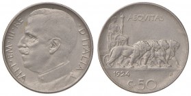 Vittorio Emanuele III (1900-1946) 50 Centesimi 1924 R - Nomisma 1240 NI RR
qSPL/SPL
