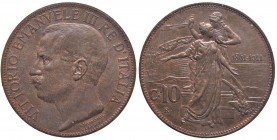 Vittorio Emanuele III (1900-1946) 10 Centesimi 1911 Cinquantenario - Nomisma 1309 CU Sigillato FDC da Ottolini Marco
FDC