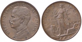 Vittorio Emanuele III (1900-1946) 5 Centesimi 1908 - Nomisma 1340 CU R Minimi graffietti e macchiette al D/
FDC