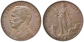 Vittorio Emanuele III (1900-1946) 5 Centesimi 1918 - Nomisma 1347 CU R Rame rosso
SPL+