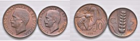 Vittorio Emanuele III (1900-1946) 5 e 10 Centesimi 1936 - CU Lotto di due monete
SPL+-qFDC
