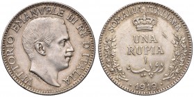 Vittorio Emanuele III (1900-1946) Somalia - Rupia 1919 - Nomisma 1419 AG R Minimo colpetto al bordo e graffietti al D/ 
SPL+