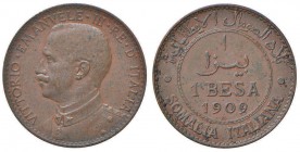 Vittorio Emanuele III (1900-1946) Somalia - Besa 1909 - Nomisma 1441 CU Depositi 
BB