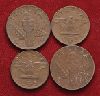 Vittorio Emanuele III (1900-1946) 10 Centesimi 1937, 1938 e 5 Centesimi 1937, 1938. Lotto di quattro monete come da foto
BB-FDC